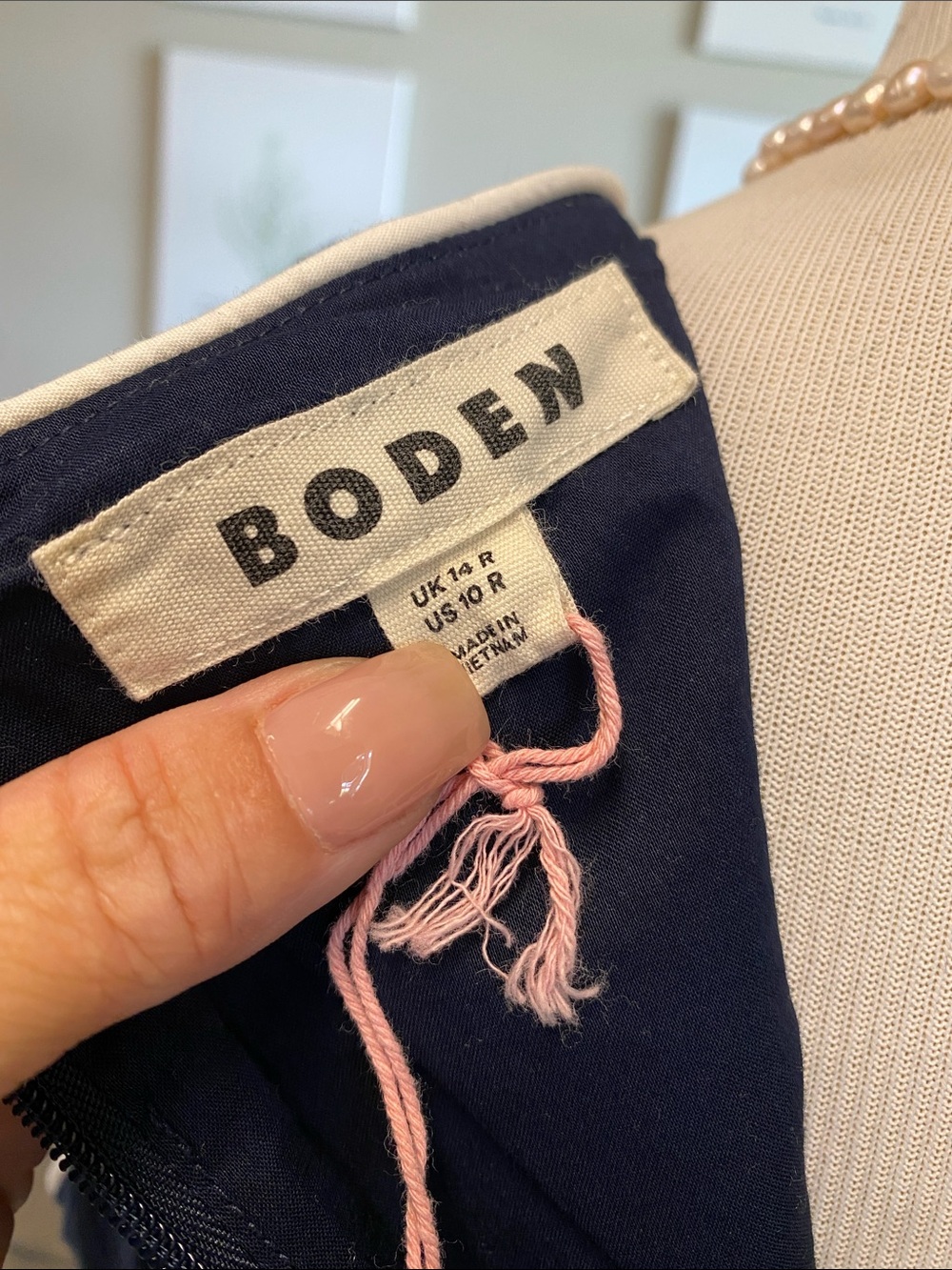 Boden Sleeveless Navy Midi Dress - Picture 2 of 9